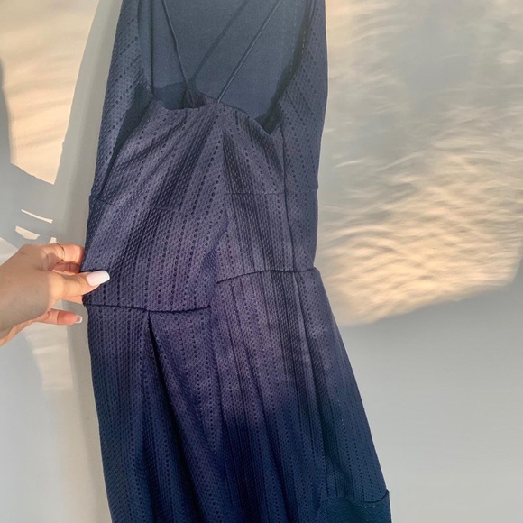 NAVY BLUE HALTER DRESS - Picture 2 of 3